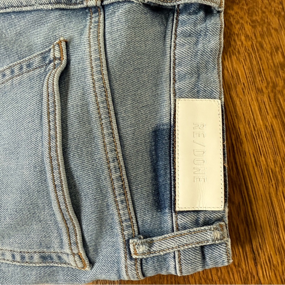 Re/Done Light Blue Straight Leg Jeans - Picture 4 of 6